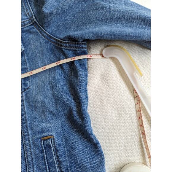 Old Navy Women’s Denim Jean Button Up Jacket Blue Size Medium Photos Measurement - Picture 7 of 10